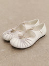 SWAYING 25 Fall/Winter Collection: Pleated Lace-Up Mary Jane Shoes SW-SW25AW4P07C1S37-BAI White